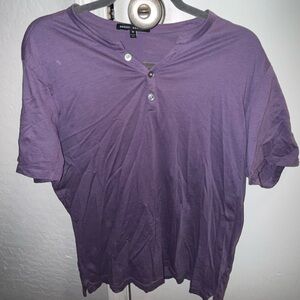 Robert Barakett Purple Henley Button Up Mens Size Medium